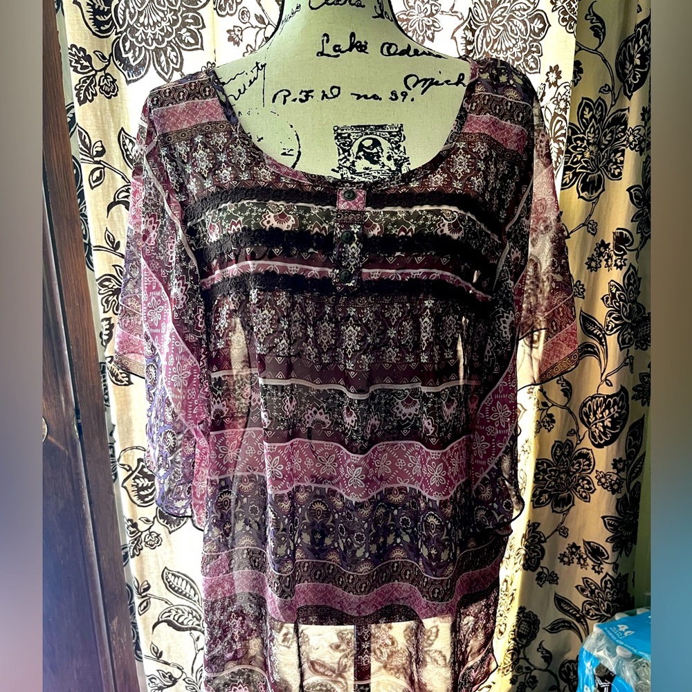 Maurice’s size 1 sheer top.